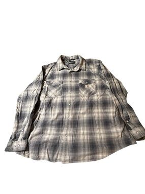 Carhartt Shirt Men’s 4XL Long Sleeve Button Down Blue Plaid Outdoor Workwear